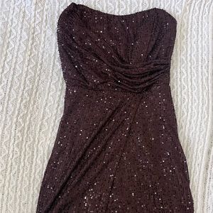 Windsor Women’s Brown Strapless Sequin Mini Dress Size S